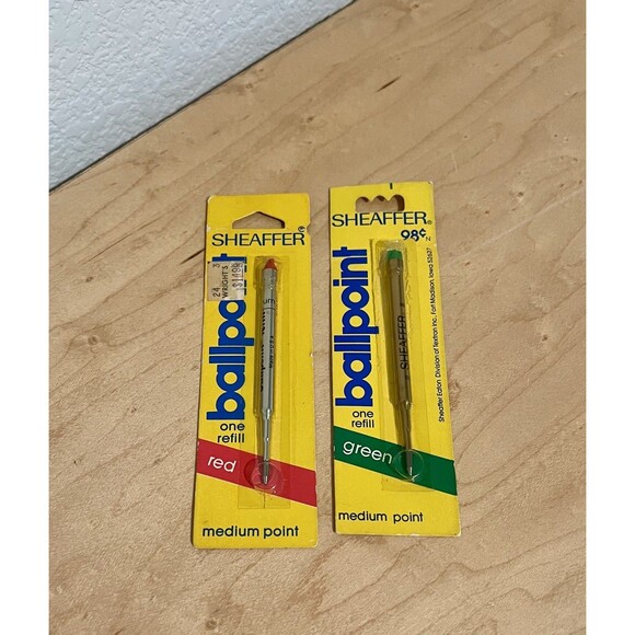 Vintage lot of Sheaffer Ball Point Pen Refills Green and Red Medium Point - Picture 1 of 8